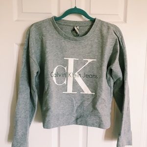 Calvin Klein Grey Cropped Sweatshirt